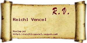 Reichl Vencel névjegykártya